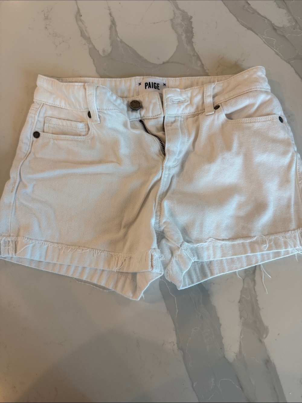 PAIGE White Denim Shorts